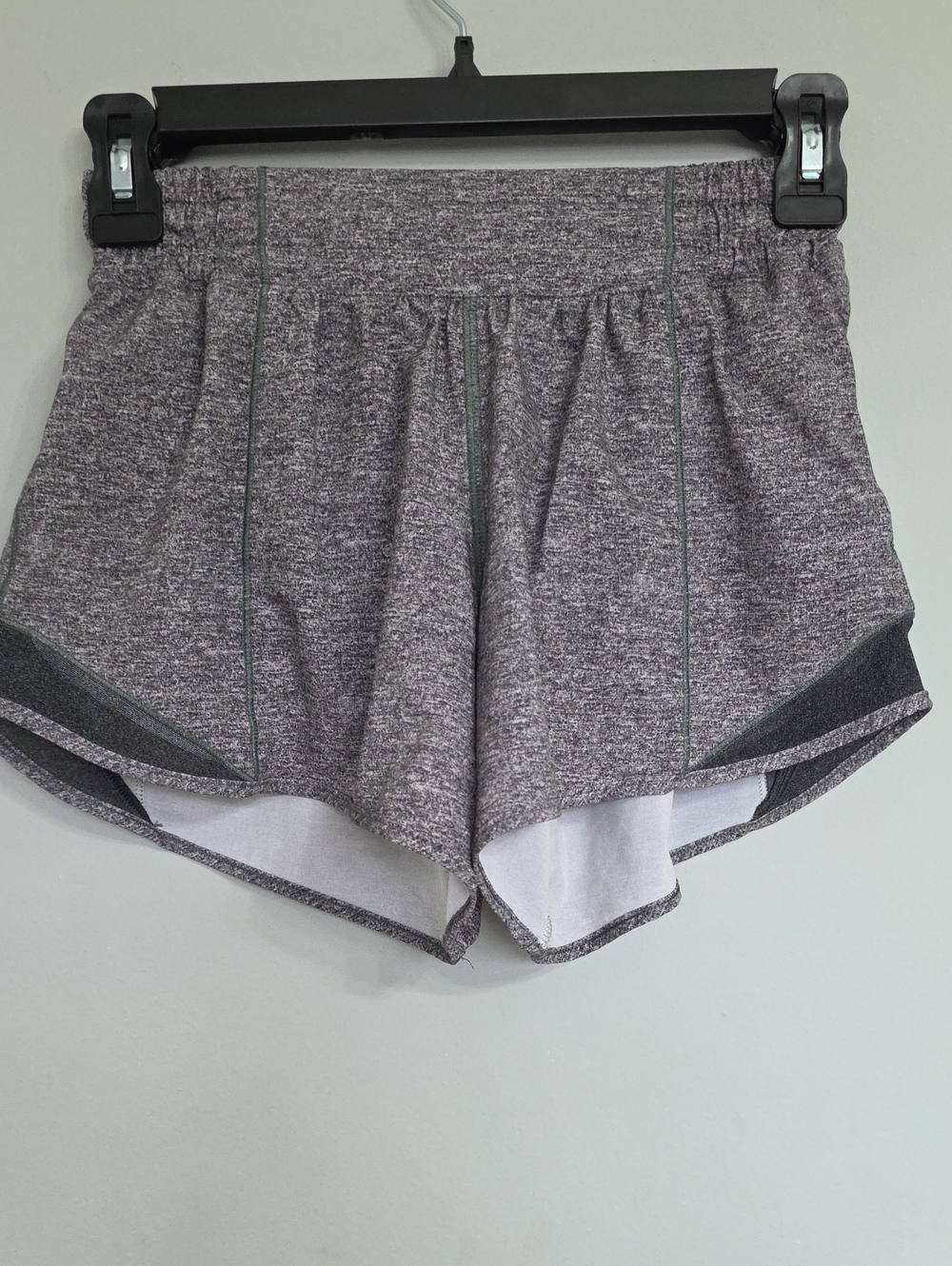 lululemon athletica Heathered Light Gray Athletic Shorts